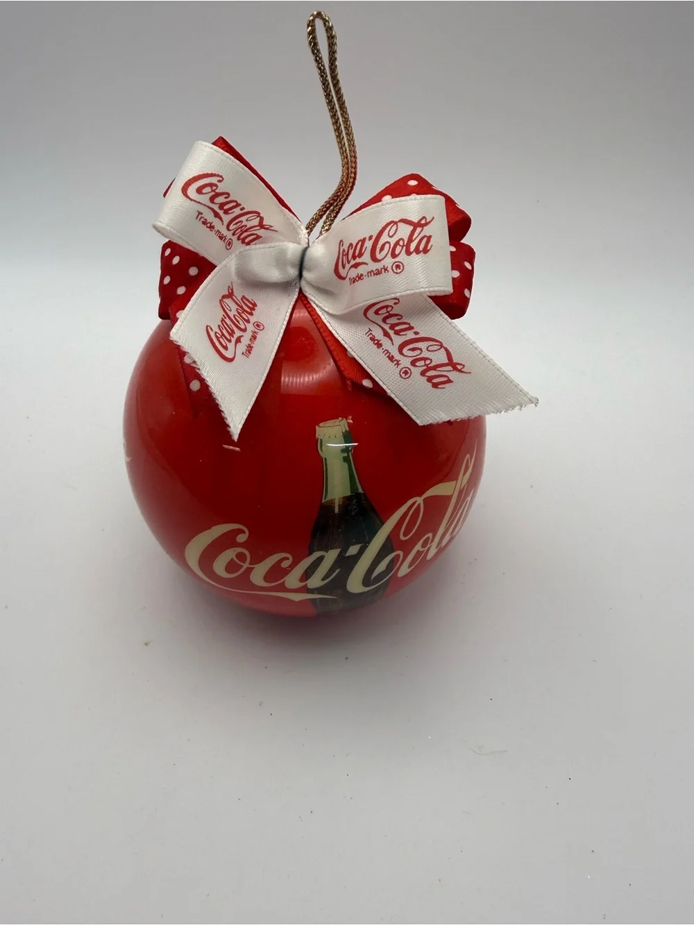 Coca Cola Red Holiday Ornament with Branded Bow